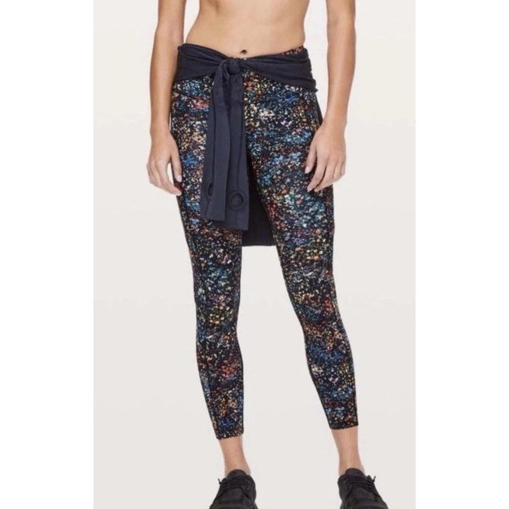 Lululemon Fast & Free 7/8 Tight I Nulux 25 Flowerescent Multi Size 4 EUC - Picture 2 of 11